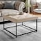 Flash Furniture Ashton 30 Square LeatherSoft Tufted Ottoman with Metal Frame, Beige LeatherSoft/Black Frame WX-TY-101-BG-LT-BLK-GG - alternate 1